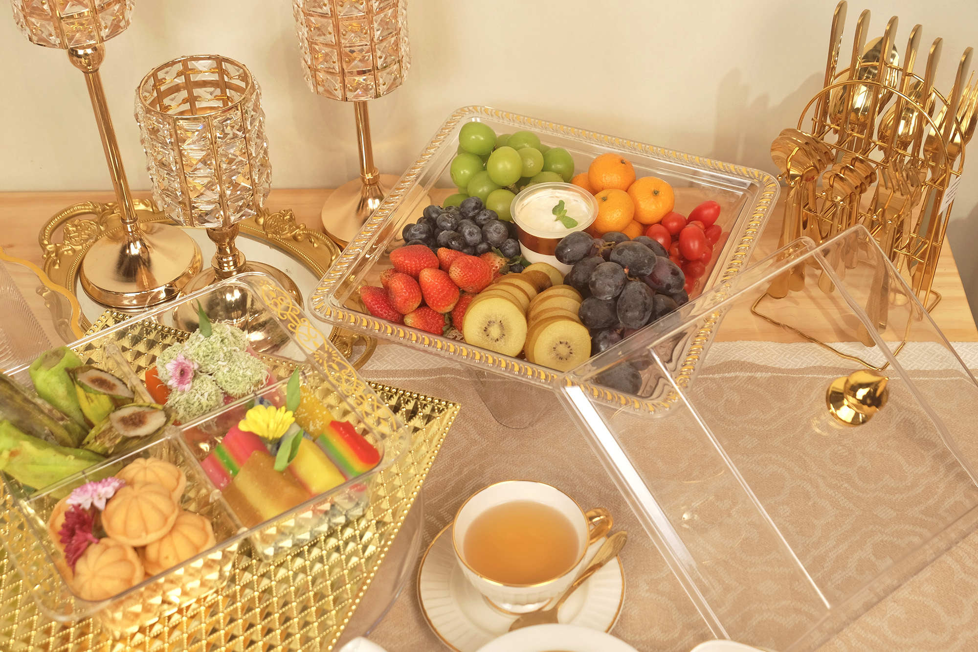 Fabian PET Square Serving Tray With Lid 30cm