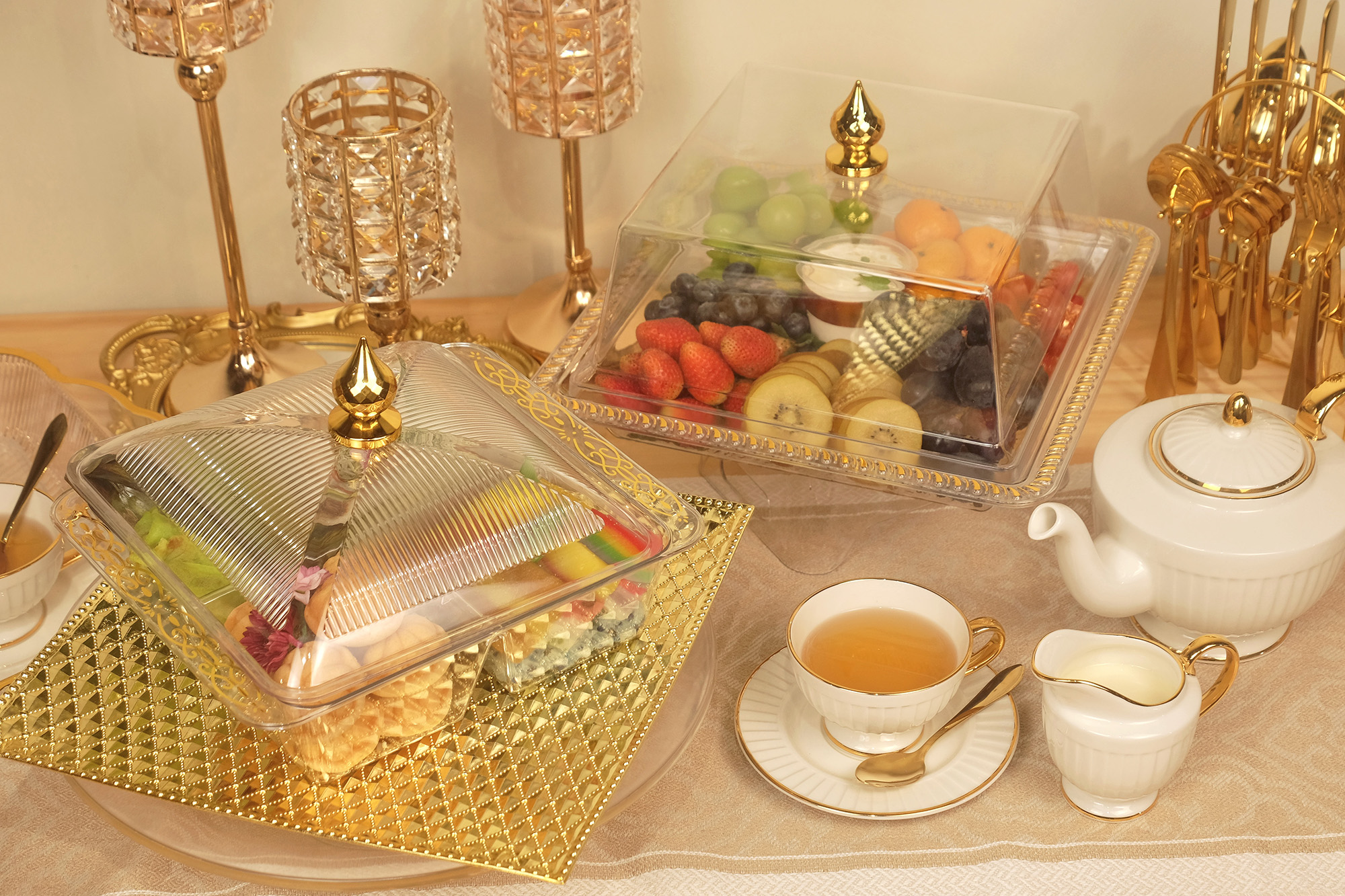 Fabian PET Square Serving Tray With Lid 30cm