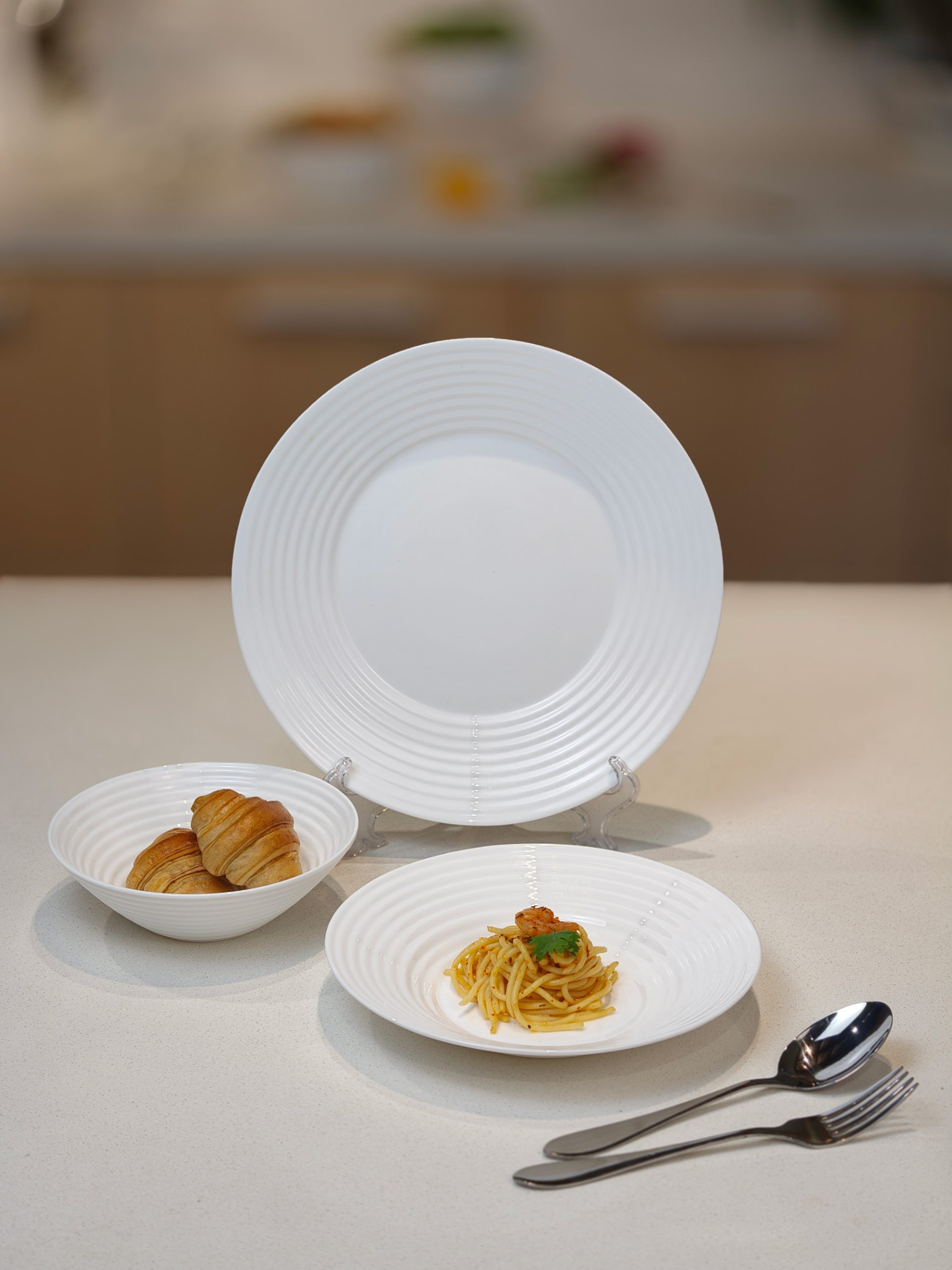 Dinexe Opal Glass White Dinnerware Set 12pcs Bundle Deal x 2 Sets - Minea [FREE S/S Cutlery 16 Pcs]