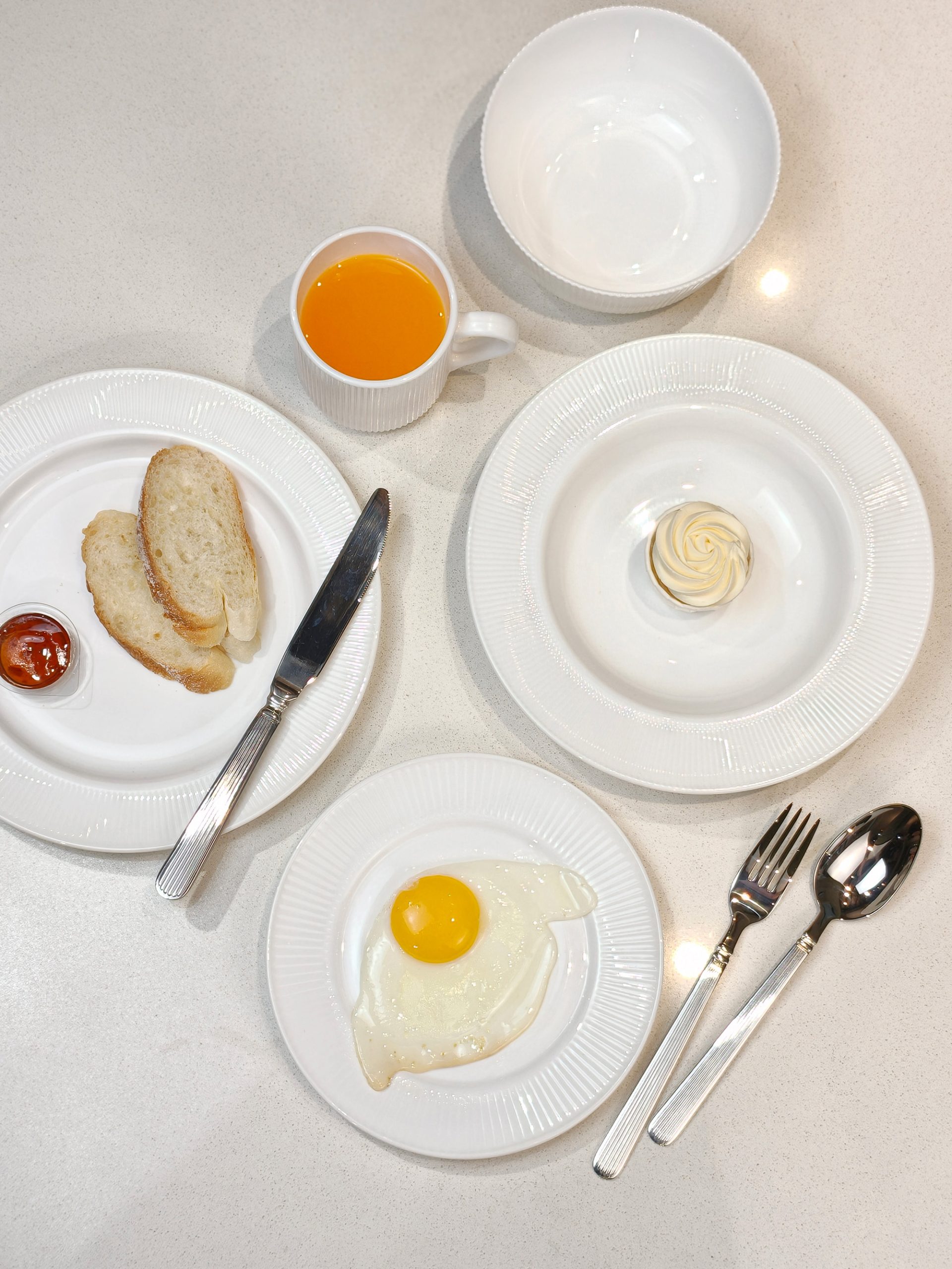 Dinexe Opal Glass White Dinnerware Set 26pcs - Linea [FREE S/S Cutlery 12pcs]