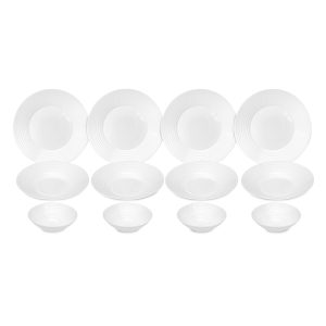 Dinexe Opal Glass White Dinnerware Set 12pcs - Minea