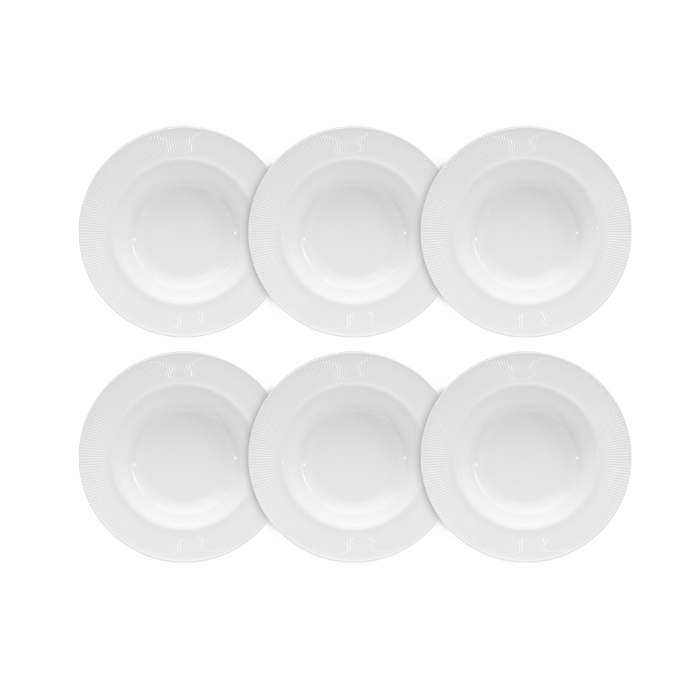 Dinexe Opal Glass White Dinnerware Set 26pcs - Linea [FREE S/S Cutlery 12pcs]