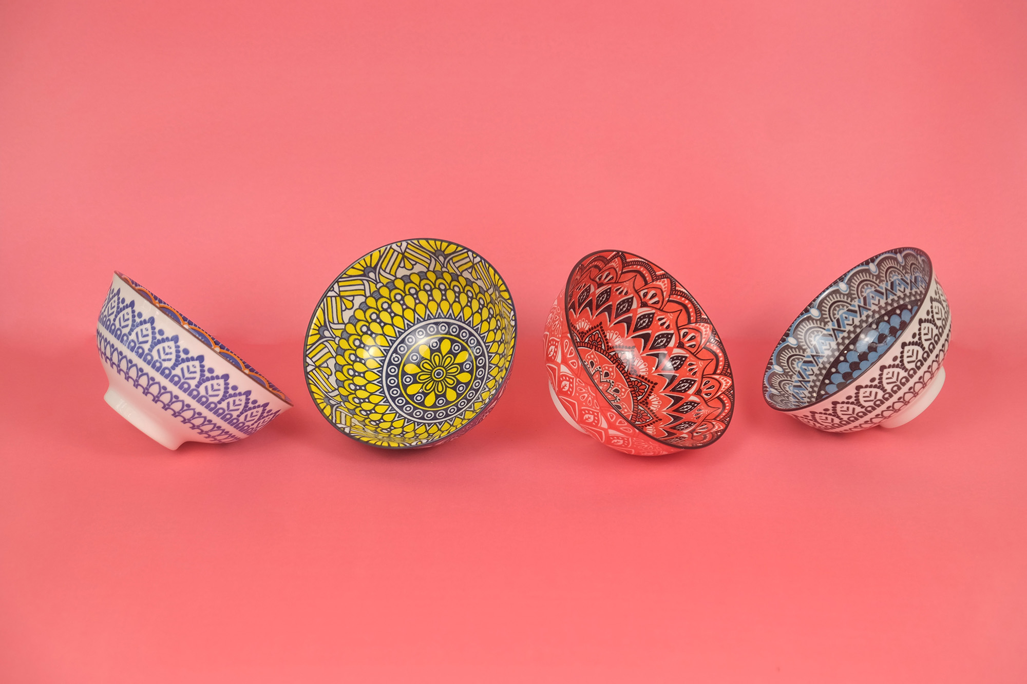 Harmonika Porcelain Rice Bowl 4.5" Set 4pcs - Oriental