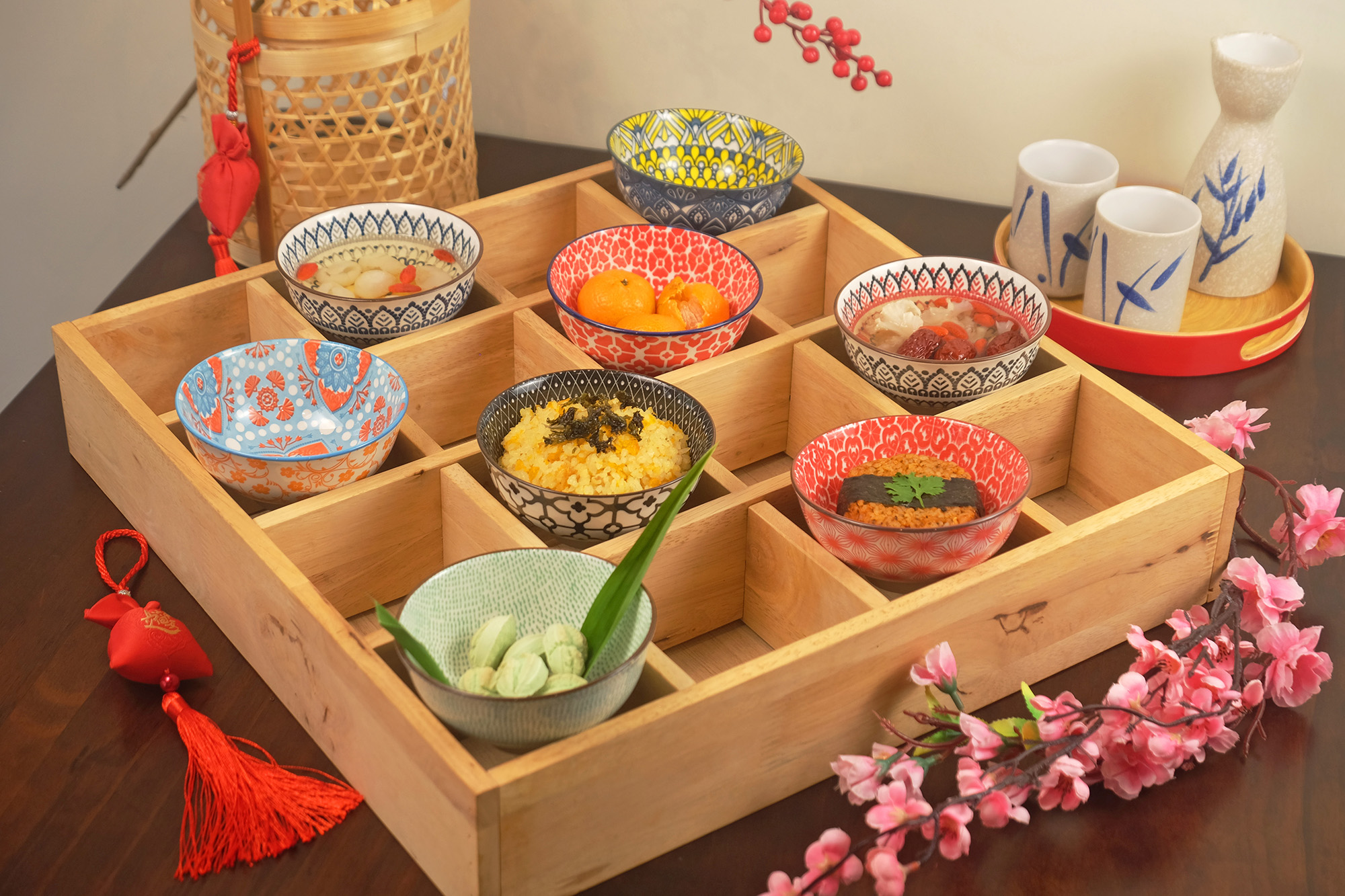 Harmonika Porcelain Rice Bowl 4.5" Set 4pcs - Oriental