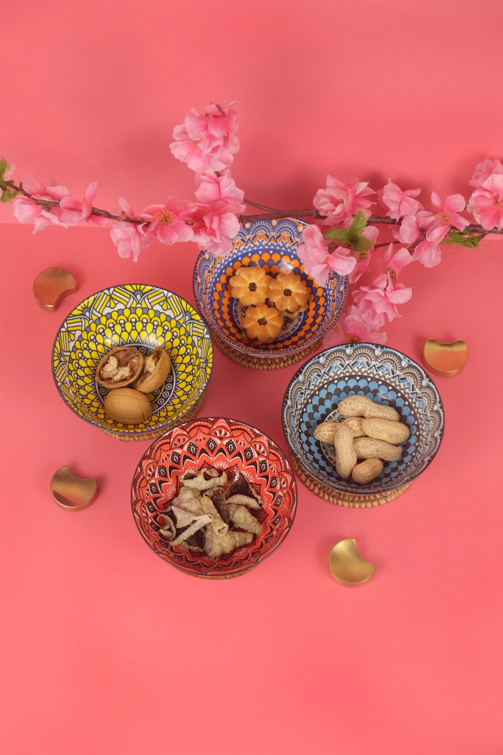 Harmonika Porcelain Rice Bowl 4.5" Set 4pcs - Oriental