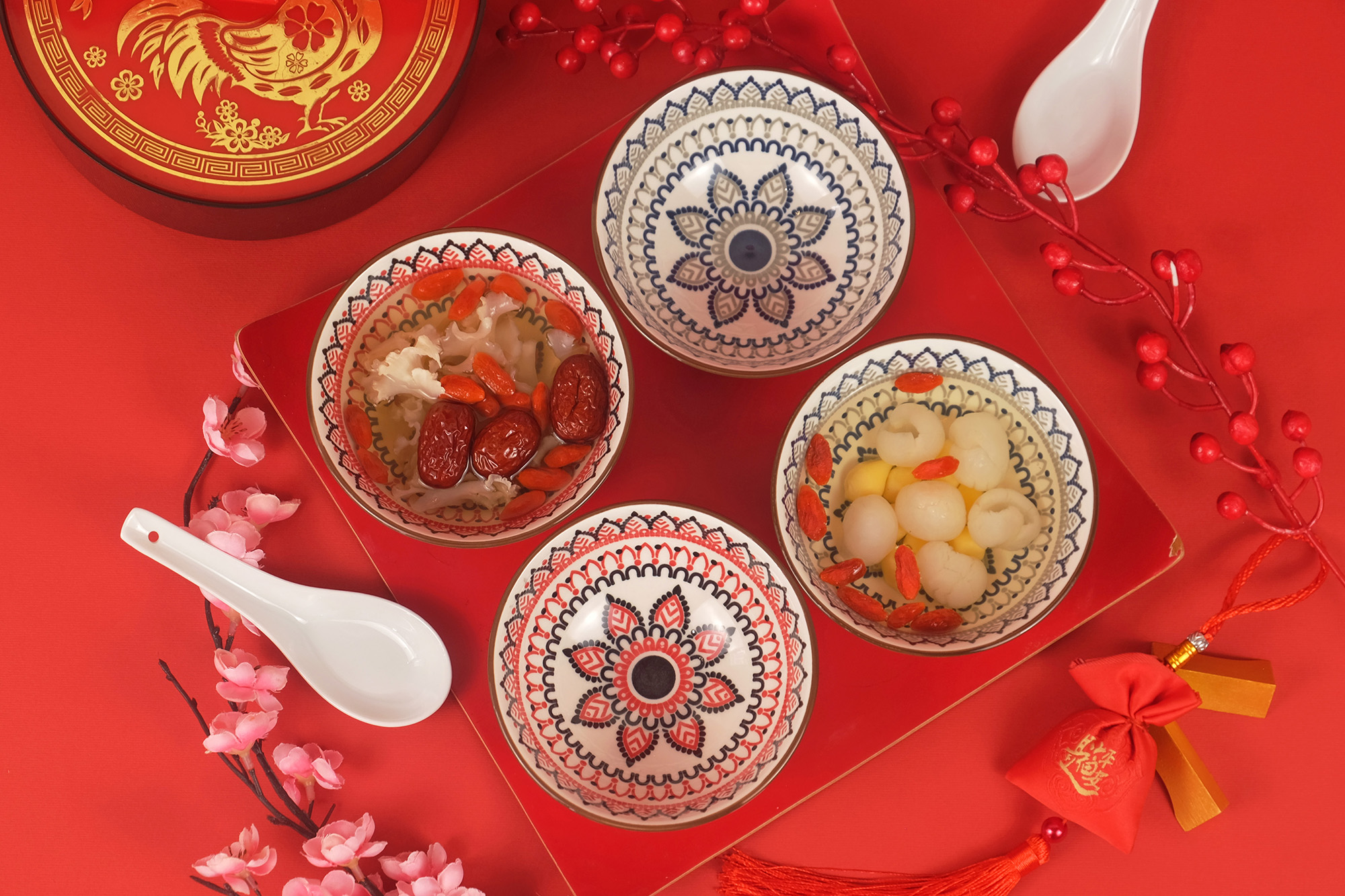 Harmonika Porcelain Rice Bowl 4.5" Set 4pcs - Oriental