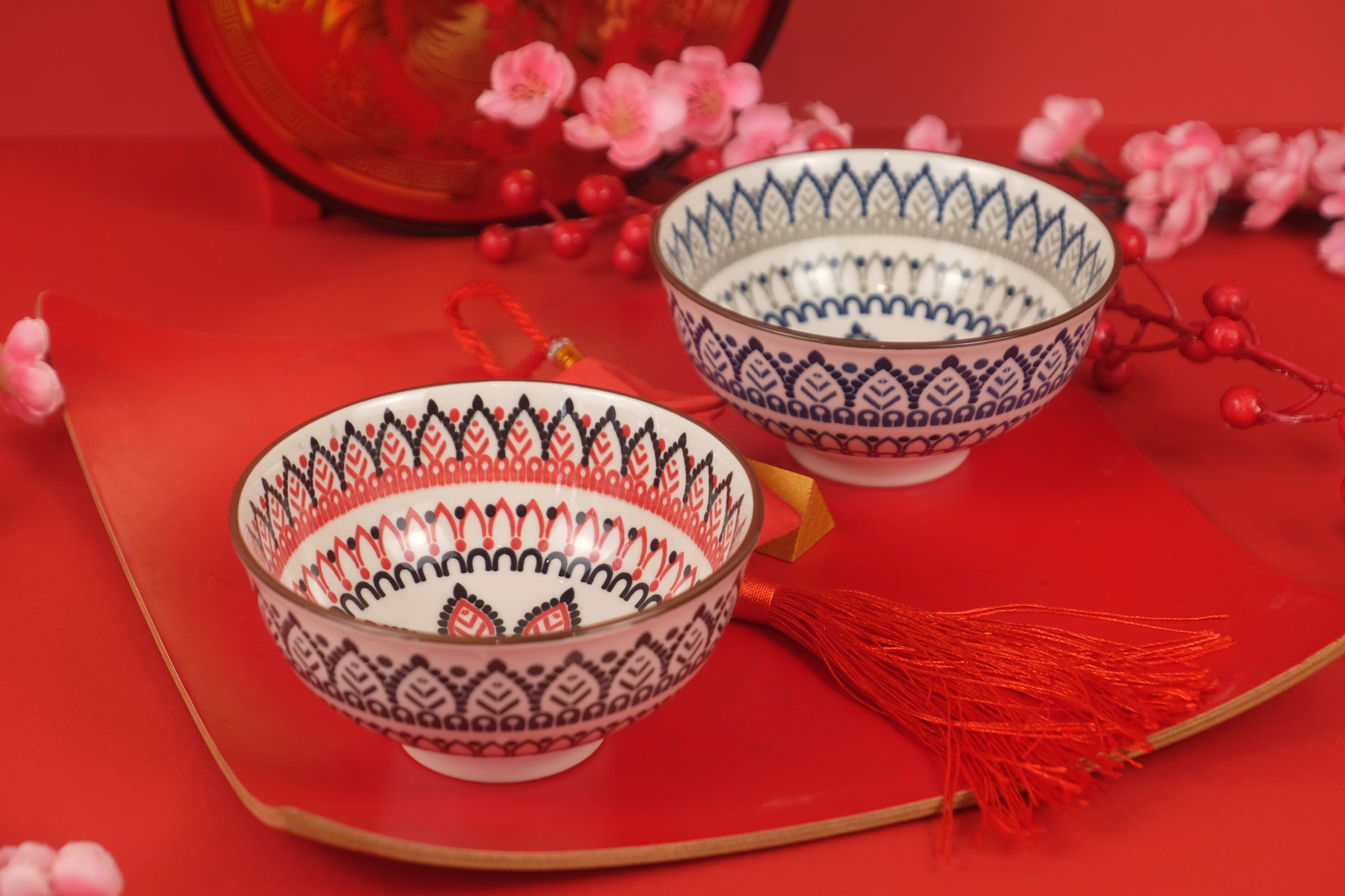 Harmonika Porcelain Rice Bowl 4.5" Set 4pcs - Oriental