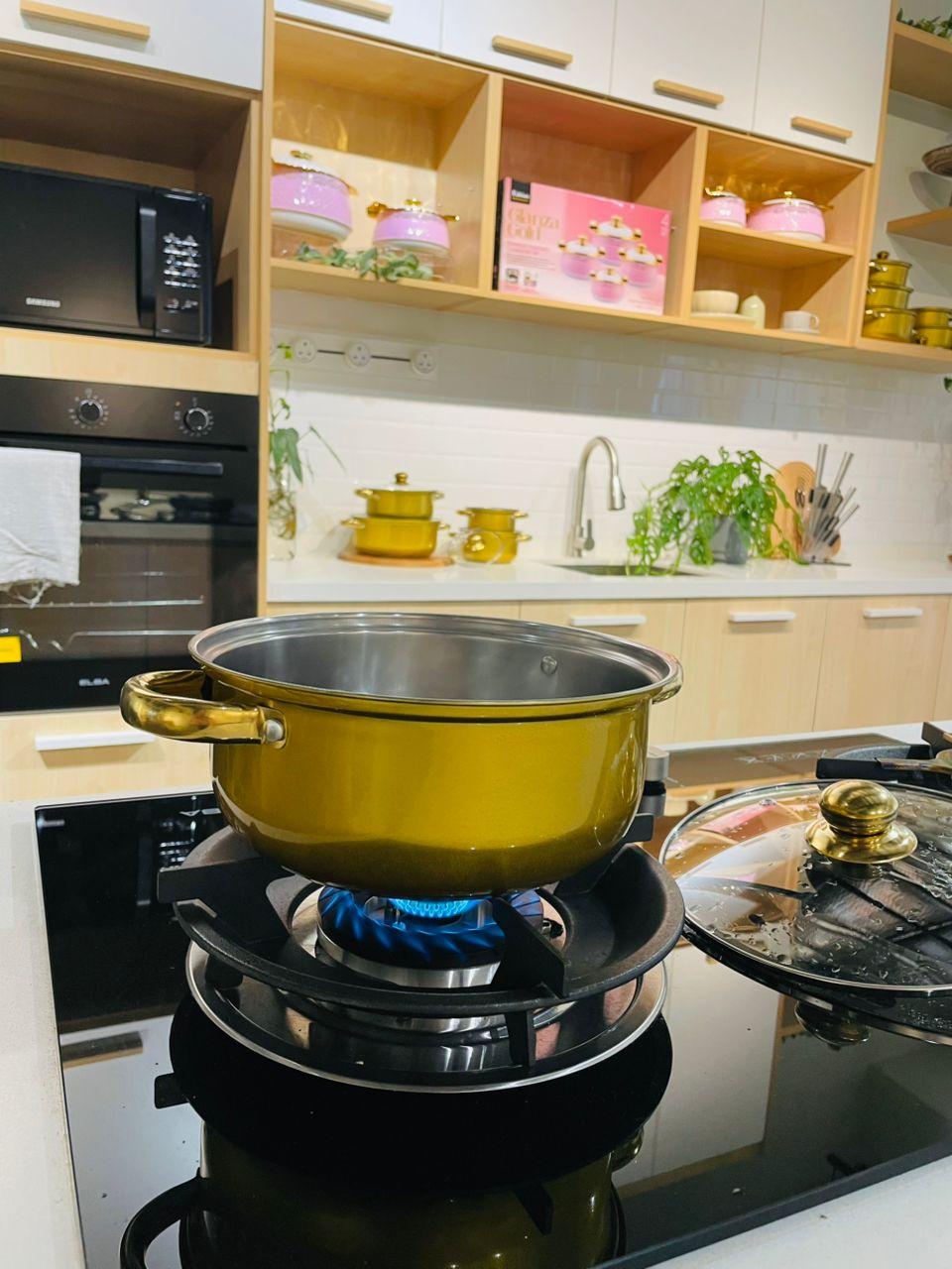 Fabian Stainless Steel Casserole With Lid Set 5pcs - Gold