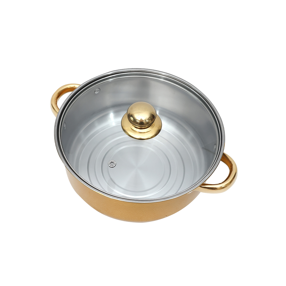 Fabian Stainless Steel Casserole With Lid Set 5pcs - Gold