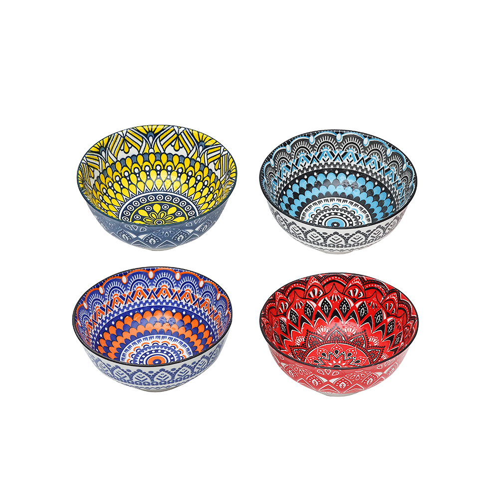 Harmonika Porcelain Rice Bowl 4.5" Set 4pcs - Oriental