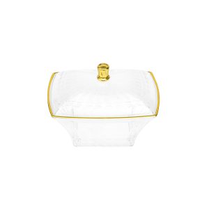 Fabian PET Square Serving Candy Bowl With Lid 16.5cm