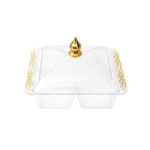 Fabian PET Square Serving Tray With Lid 4 Compartments 25cm