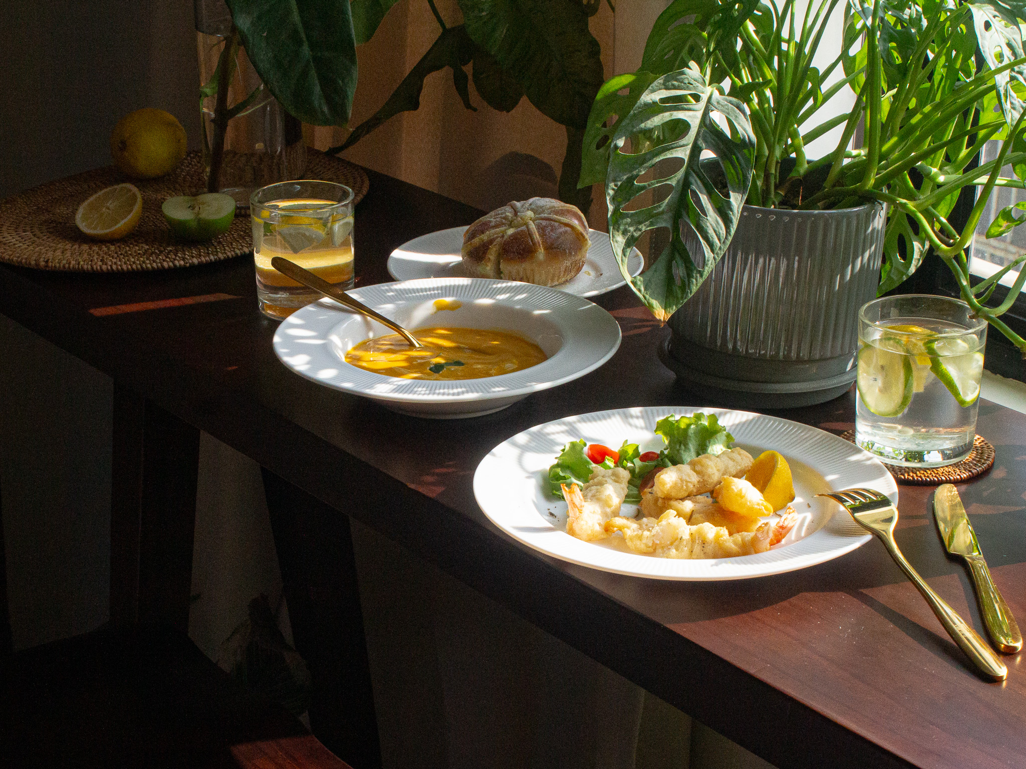 Dinexe Opal Glass White Dinnerware Set 26pcs - Linea [FREE S/S Cutlery 12pcs]