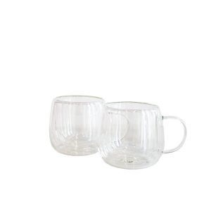 Doppio High Borosilicate Double Wall Glass With Handle 300ml Set 2pcs