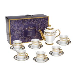 Felli Majestica Gold Teapot and Cup & Saucer Set 13pcs