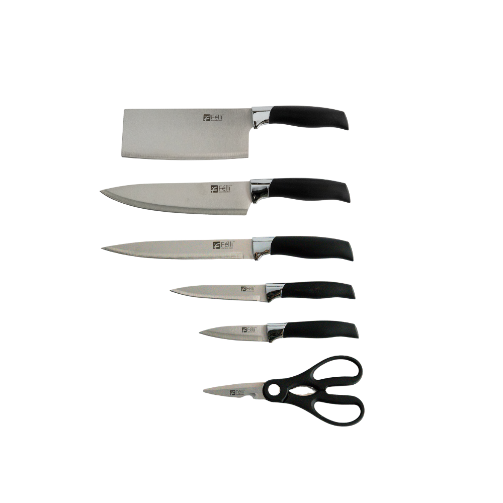 Felli Dao Knife Block Set 7pcs - Black