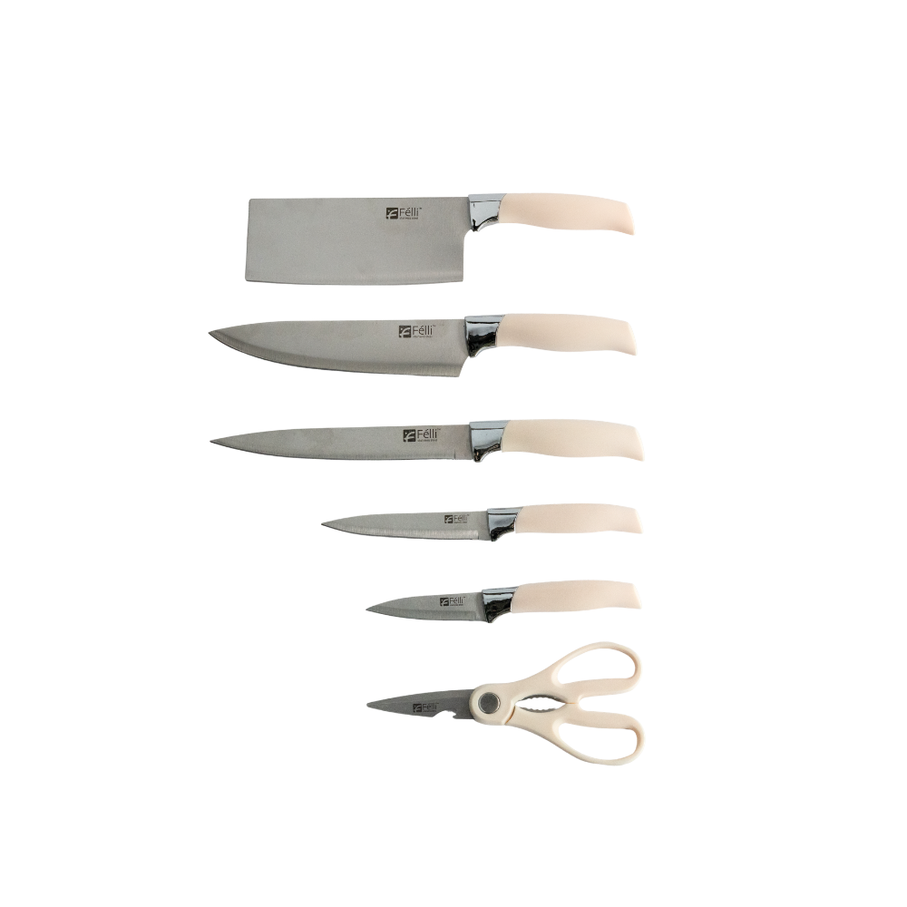 Felli Dao Knife Block Set 7pcs - Beige