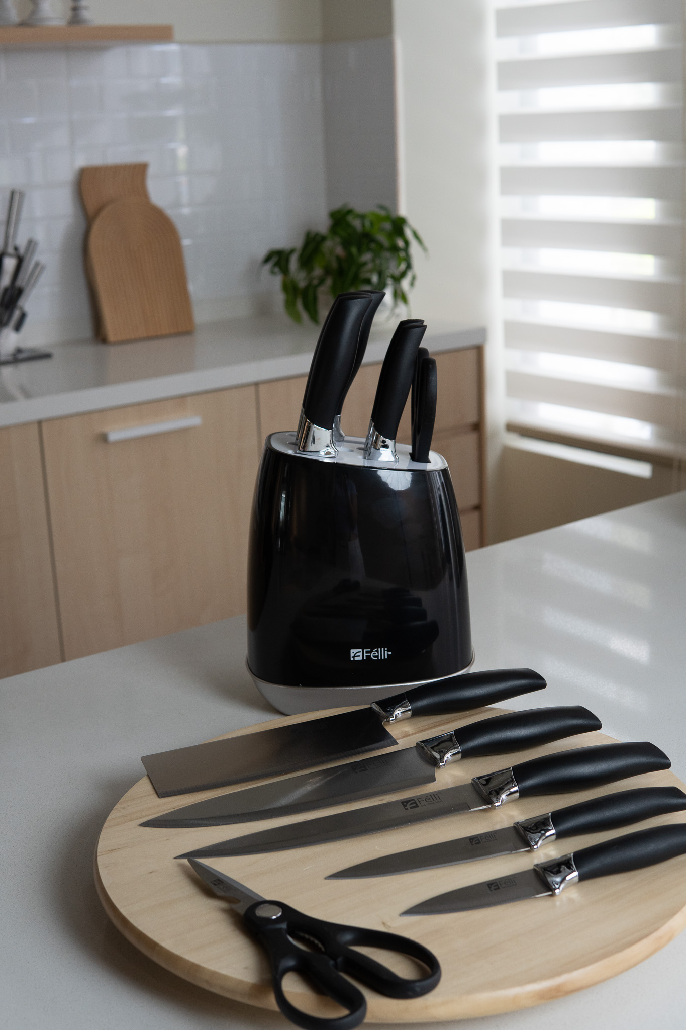 Felli Dao Knife Block Set 7pcs - Black
