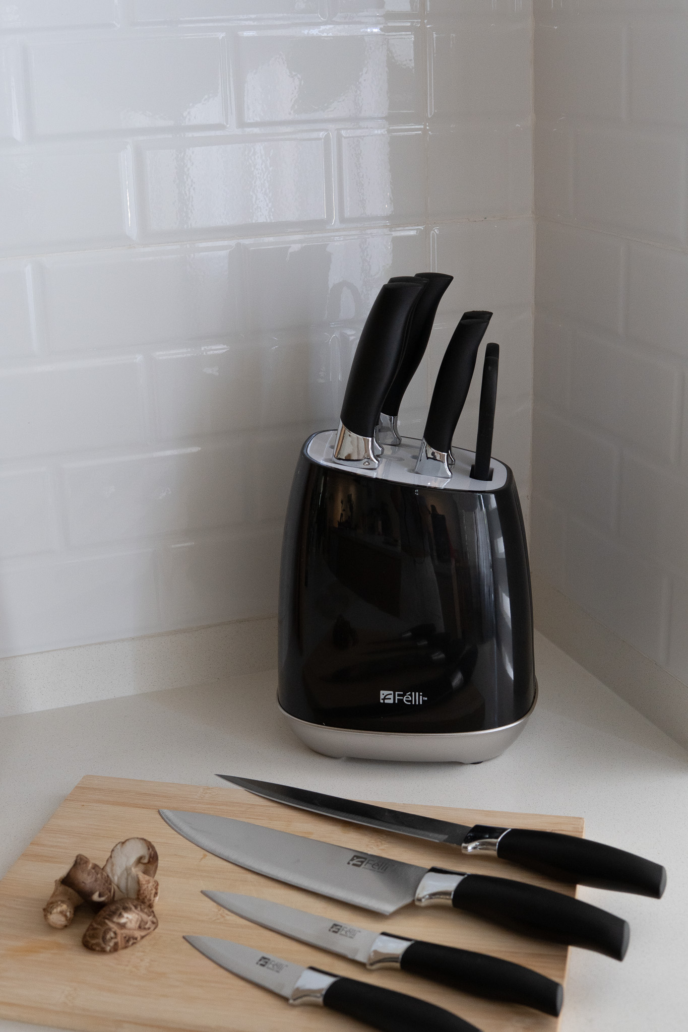 Felli Dao Knife Block Set 7pcs - Black