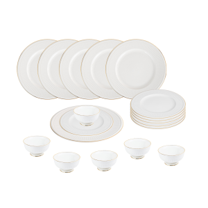 Athena Gold Dinnerware Set 18 Pcs