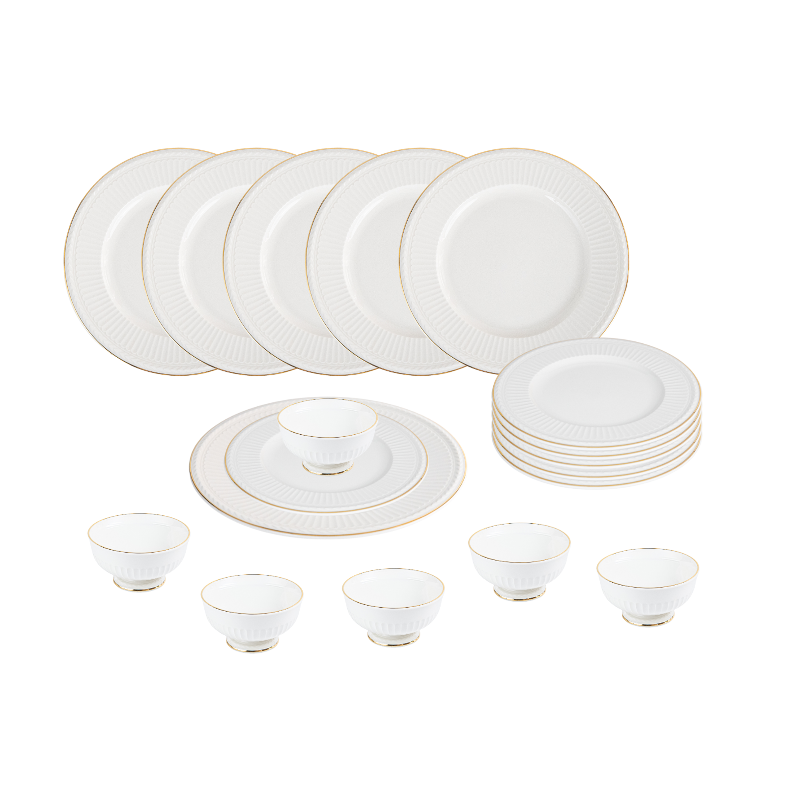 Athena Gold Dinnerware Set 18 Pcs