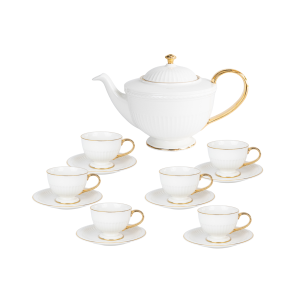 Athena Gold Teapot and Cup & Saucer Set 13pcs