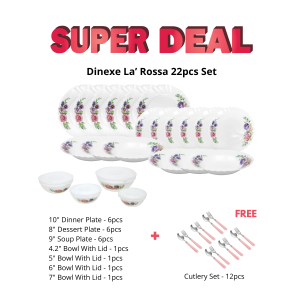Dinexe Opal Glass Dinnerware Set 22pcs - La' Rossa